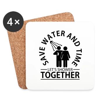 Save water and time - let's shower together - Untersetzer (4er-Set) - Weiß - Vorne