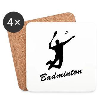 badminton2 - Coasters (set of 4) - white - Front