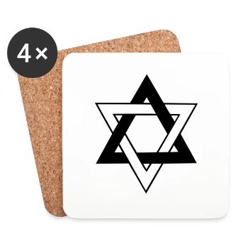 Jüdischer Stern David Siegel des jüdischen Symbols - Untersetzer (4er-Set) - Weiß - Vorne