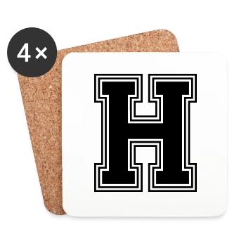 H_Letter_H_(w31) - Coasters (set of 4) - white - Front