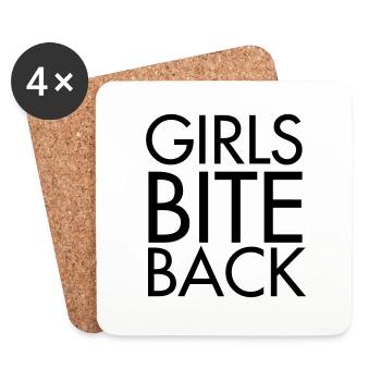 Girls bite back - Coasters (set of 4) - white - Front