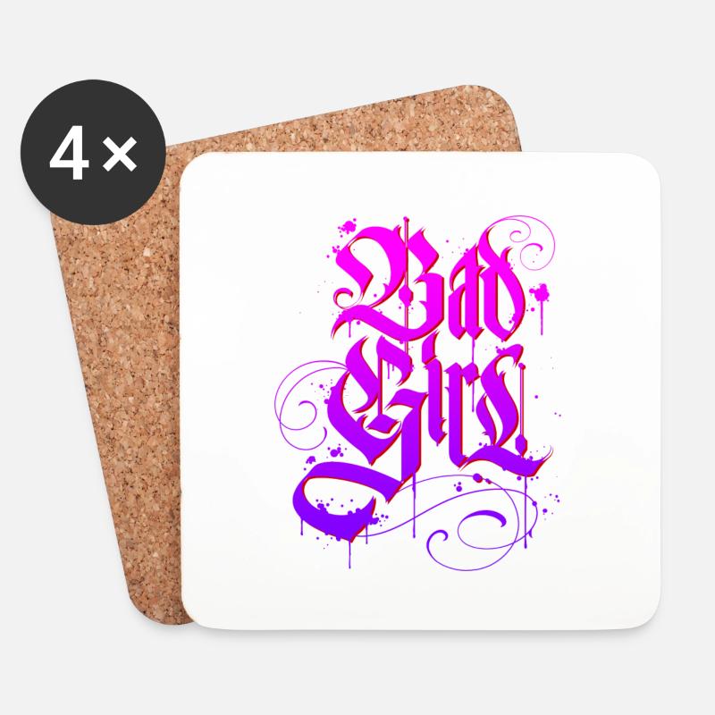 Bad Girl Graffiti 3 - Untersetzer (4er-Set) - Weiß