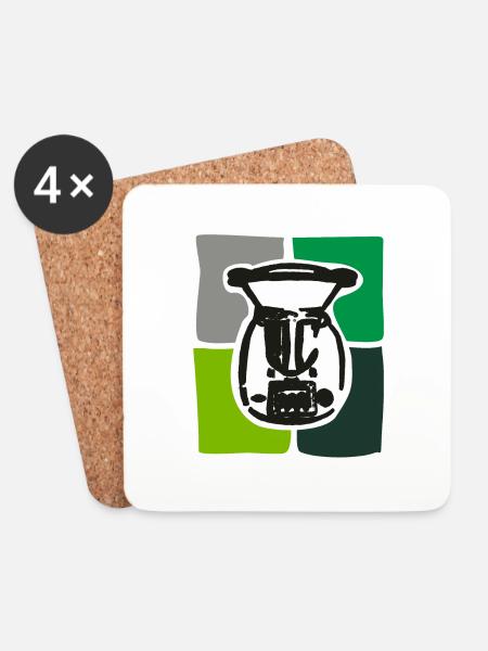 TM-Tshirt, Thermomix - Untersetzer (4er-Set) - Weiß
