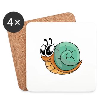 small snail - Coasters (set of 4) - white - Front