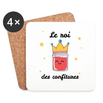 Le roi des confitures - Dessous de verre (lot de 4) - blanc - Devant