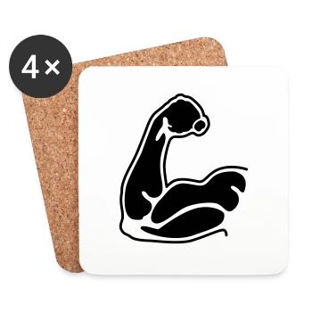 les muscles - Dessous de verre (lot de 4) - blanc - Devant