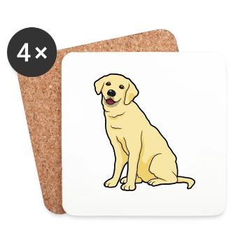 Golden Labrador Dogs & Puppys - Coasters (set of 4) - white - Front