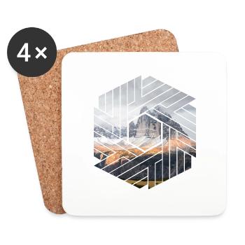 Hexagone des Dolomites des Trois-Pics - Dessous de verre (lot de 4) - blanc - Devant