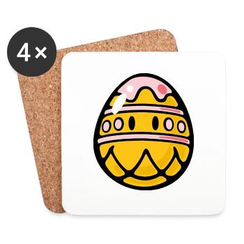 Smiley Easter Egg - Coasters (set of 4) - white - Front