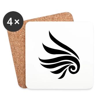 tribal_1 - Dessous de verre (lot de 4) - blanc - Devant
