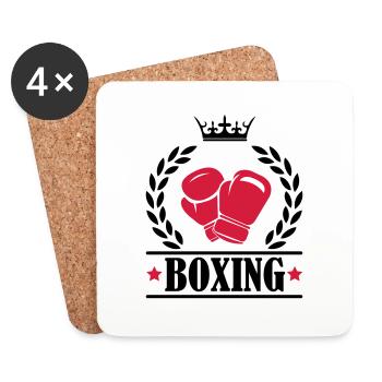 boxing_001 - Dessous de verre (lot de 4) - blanc - Devant