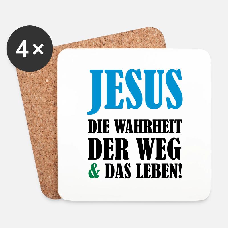 jesus_02 - Untersetzer (4er-Set) - Weiß