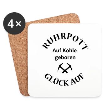 Ruhrpott Glück auf - Untersetzer (4er-Set) - Weiß - Vorne