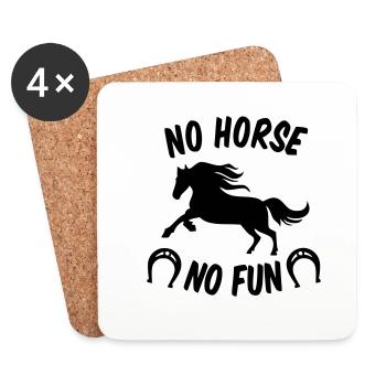No horse no fun - Untersetzer (4er-Set) - Weiß - Vorne