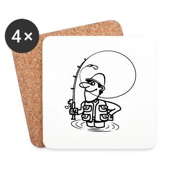 le plaisir de la pêche - Dessous de verre (lot de 4) - blanc - Devant
