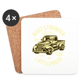 Vintage Pick-up Truck - Untersetzer (4er-Set) - Weiß - Vorne