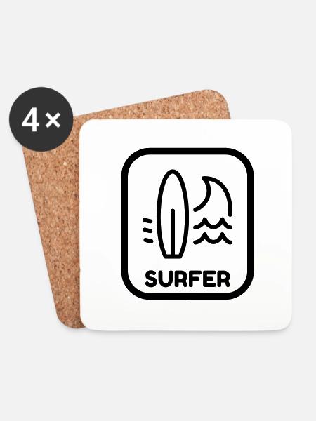 Surfen / Surfer / Surf / Surfing / Strand - Untersetzer (4er-Set) - Weiß