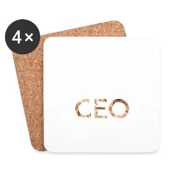 CEO - My Favorite Position is CEO - Coasters (set of 4) - white - Front