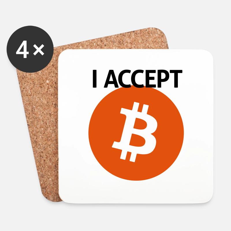 bitcoin - Untersetzer (4er-Set) - Weiß