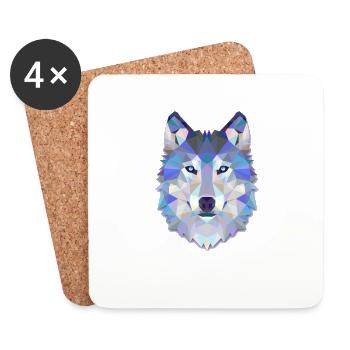 Wolf - Wolf - Coasters (set of 4) - white - Front