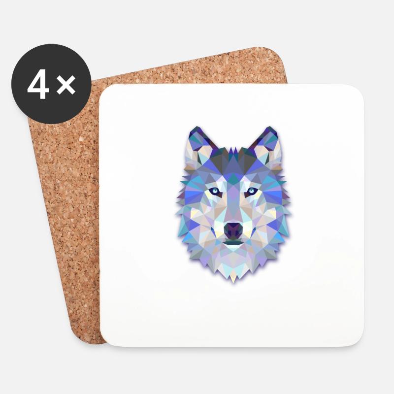 Wolf - Wolf - Coasters (set of 4) - white