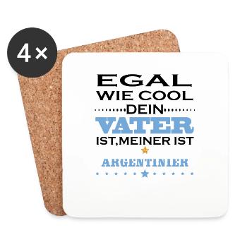 Egal wie cool vater geschenk Argentinien - Untersetzer (4er-Set) - Weiß - Vorne