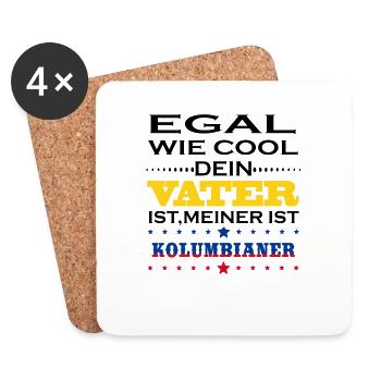 Egal wie cool vater geschenk Kolumbien - Untersetzer (4er-Set) - Weiß - Vorne