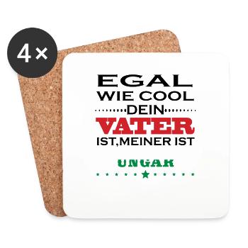 Egal wie cool vater geschenk Ungarn - Untersetzer (4er-Set) - Weiß - Vorne