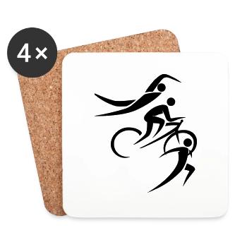 Schwimmen Radfahren Laufen Symbols Sport - Untersetzer (4er-Set) - Weiß - Vorne