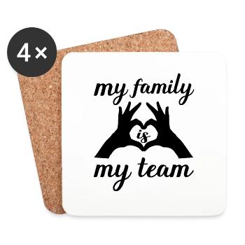 my family heart team - Untersetzer (4er-Set) - Weiß - Vorne