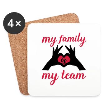 my family heart my team - Untersetzer (4er-Set) - Weiß - Vorne