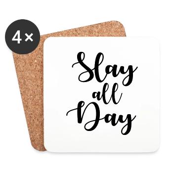 Slay all day - Coasters (set of 4) - white - Front