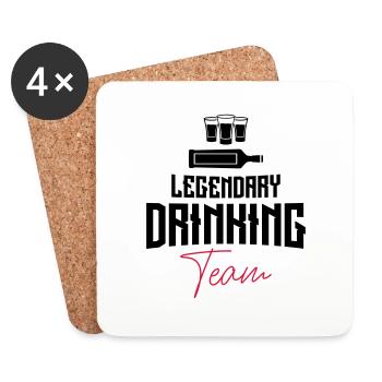 drinking team legendary shots - Coasters (set of 4) - white - Front