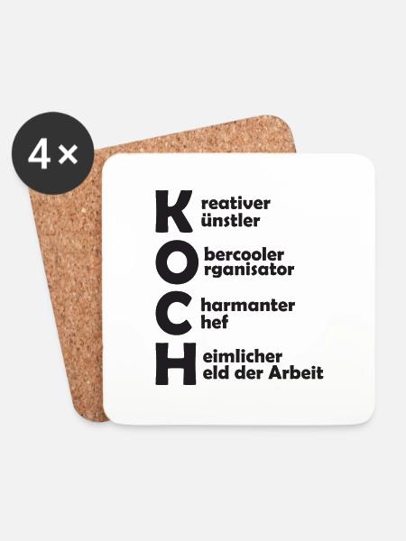 Koch Definition - Untersetzer (4er-Set) - Weiß