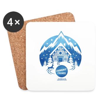 Chamonix Ski Resort T Shirt Design - Coasters (set of 4) - white - Front