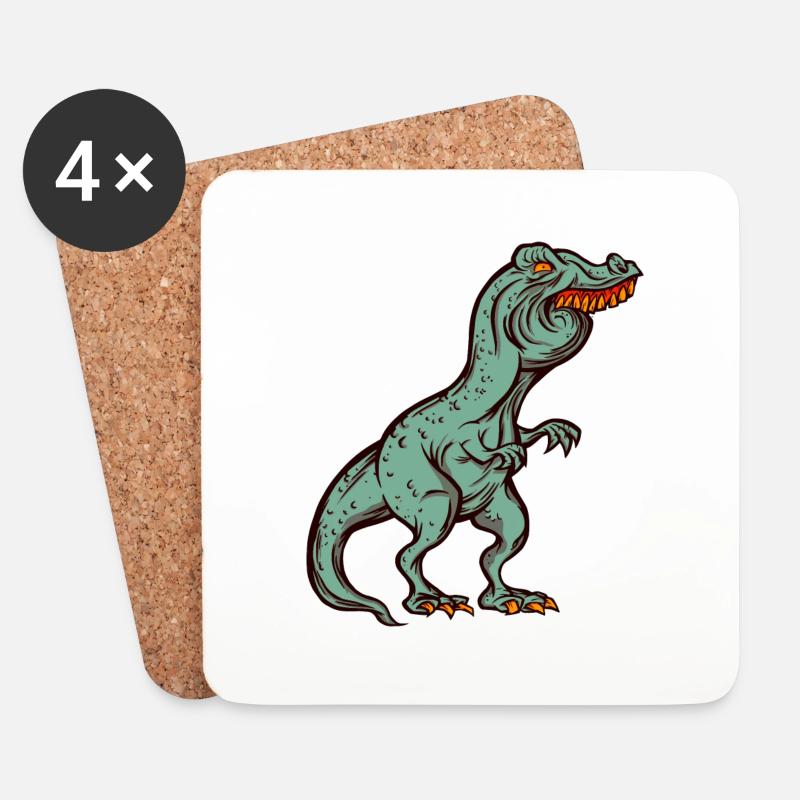 Tyrannosaurus Rex Überbiss Hasenzähne Witzig - Untersetzer (4er-Set) - Weiß