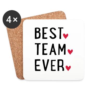BESTTEAMEVER - Untersetzer (4er-Set) - Weiß - Vorne