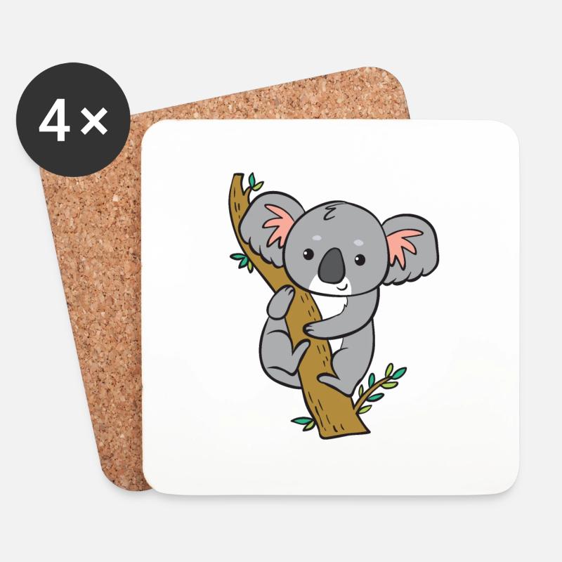 Koala - schaut vom Baum. - Untersetzer (4er-Set) - Weiß