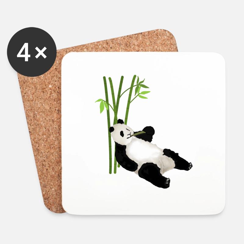 Panda, Pandabär - Untersetzer (4er-Set) - Weiß