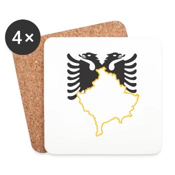 Kosovo - Albaner mit Gold - Untersetzer (4er-Set) - Weiß - Vorne