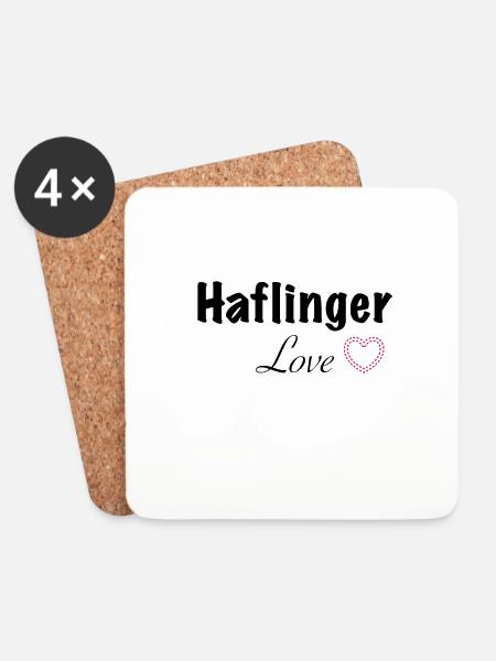 Haflinger Love - Coasters (set of 4) - white