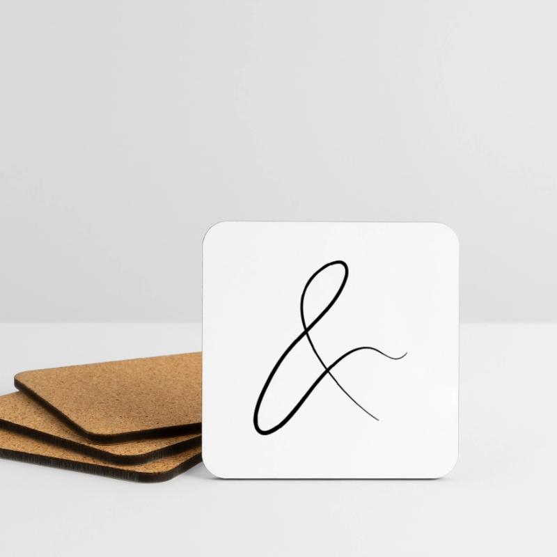 and characters in cursive script Coasters (set of 4)