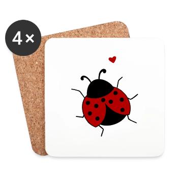 LUCKY BEETLE - Dessous de verre (lot de 4) - blanc - Devant