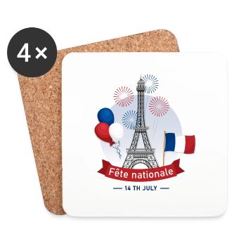 Fete Nationale day14th July French flag - Untersetzer (4er-Set) - Weiß - Vorne