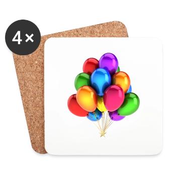 Ein Strauß Luftballons - Untersetzer (4er-Set) - Weiß - Vorne