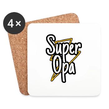 Super Opa - Untersetzer (4er-Set) - Weiß - Vorne