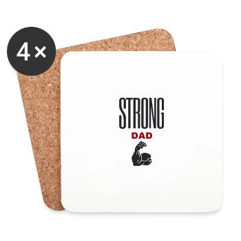 T-Shirt für Papa Fort / Strong Dad - Untersetzer (4er-Set) - Weiß - Vorne