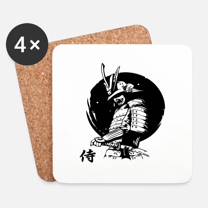 THE REAL SAMURAI - Untersetzer (4er-Set) - Weiß