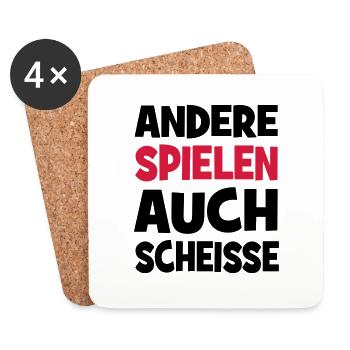 Andere spielen auch Scheiße - Untersetzer (4er-Set) - Weiß - Vorne