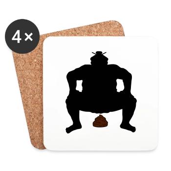 Sumo wrestling heap - Coasters (set of 4) - white - Front